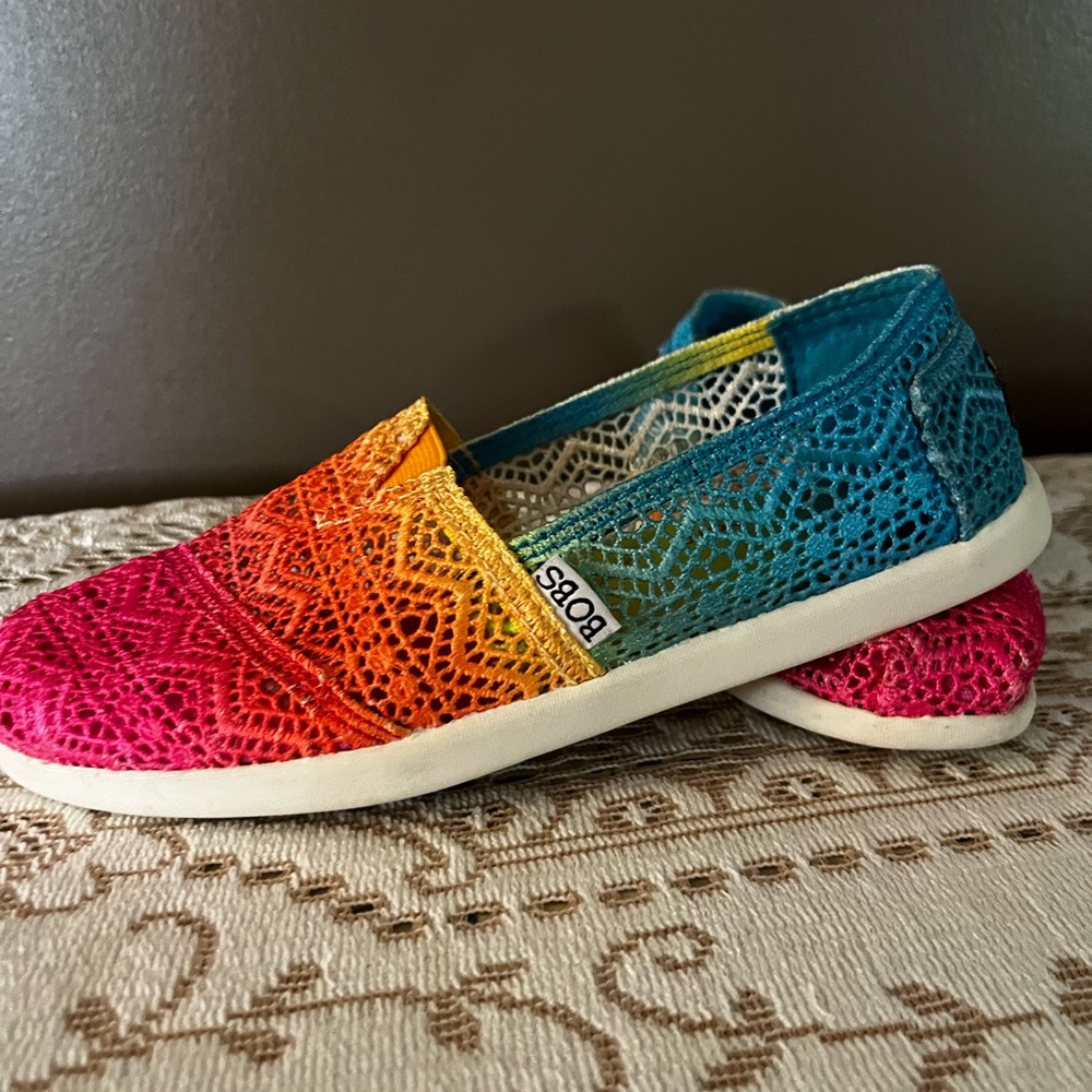 BOBS by Skechers Sunbeam Rainbow Crochet Slip-On Shoes